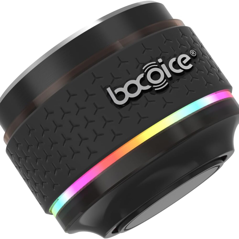 Bone Conduction Speaker Wireless Mini, Portable Bluetooth Speaker with Stereo Bass, Magnetic Adsorption, Built-in Mic & FM Radio, True Wireless Stereo Pairing, Type-C Charging (Black)